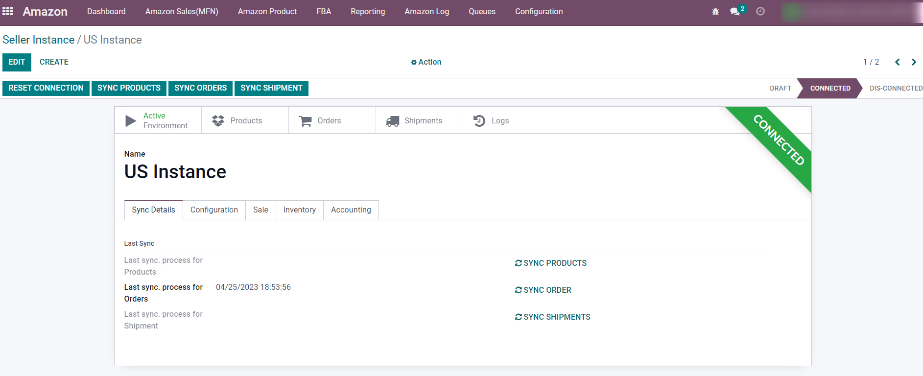 Odoo Amazon Connector