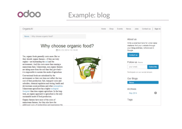 Odoo website builder blog