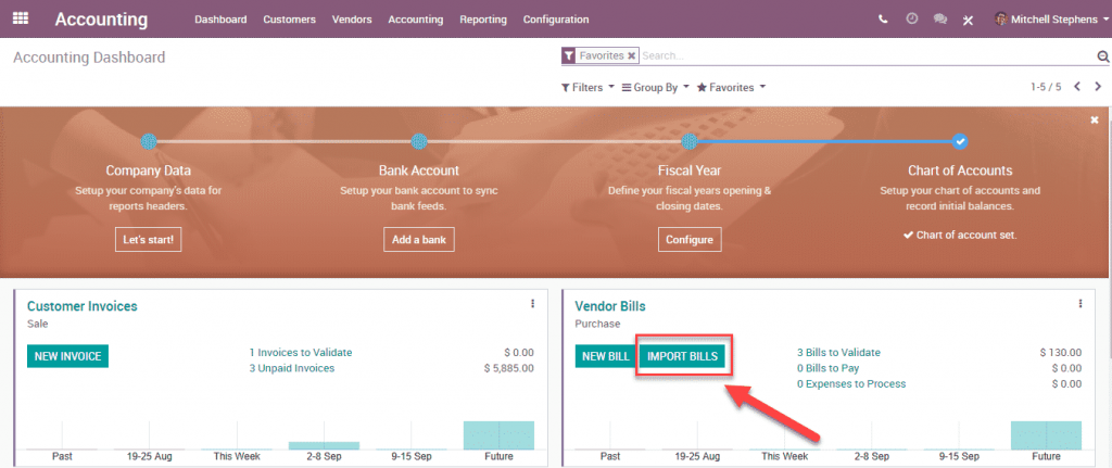 Odoo 12 003 - Accounting import vendor bill