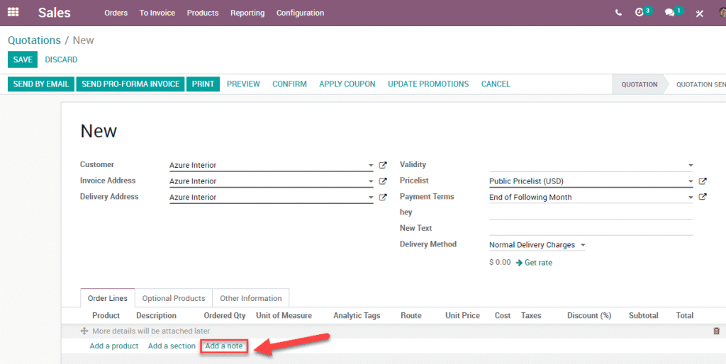 Odoo 12 015 - Sales order notes