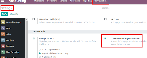 Odoo Bill.com Integration