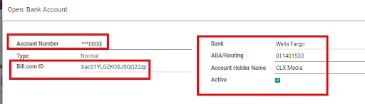 Odoo Bill.com Integration