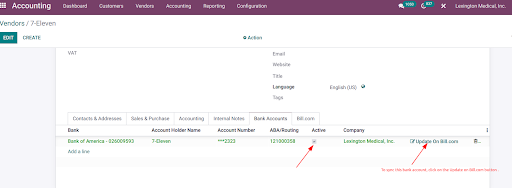 Odoo Bill.com Integration