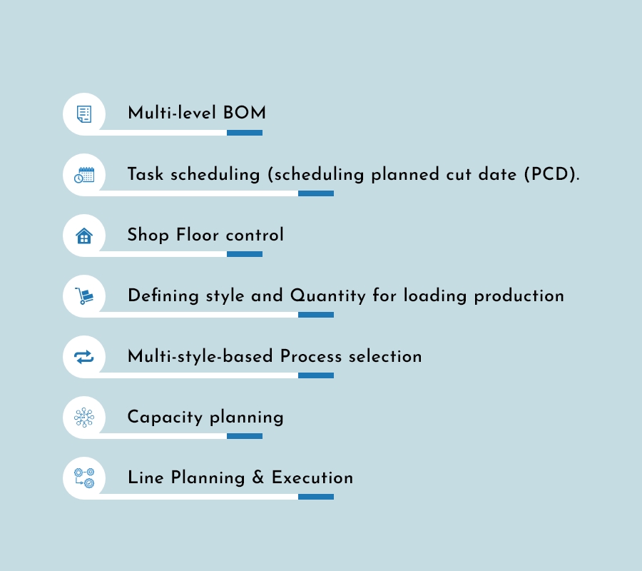 Apparel manufacturing ERP