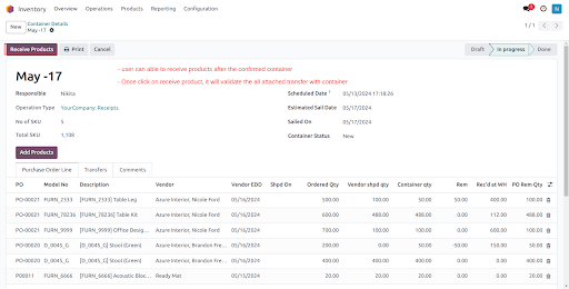 Odoo Container Shipment Module