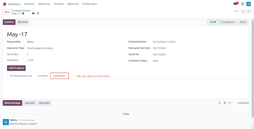 Odoo Container Shipment Module