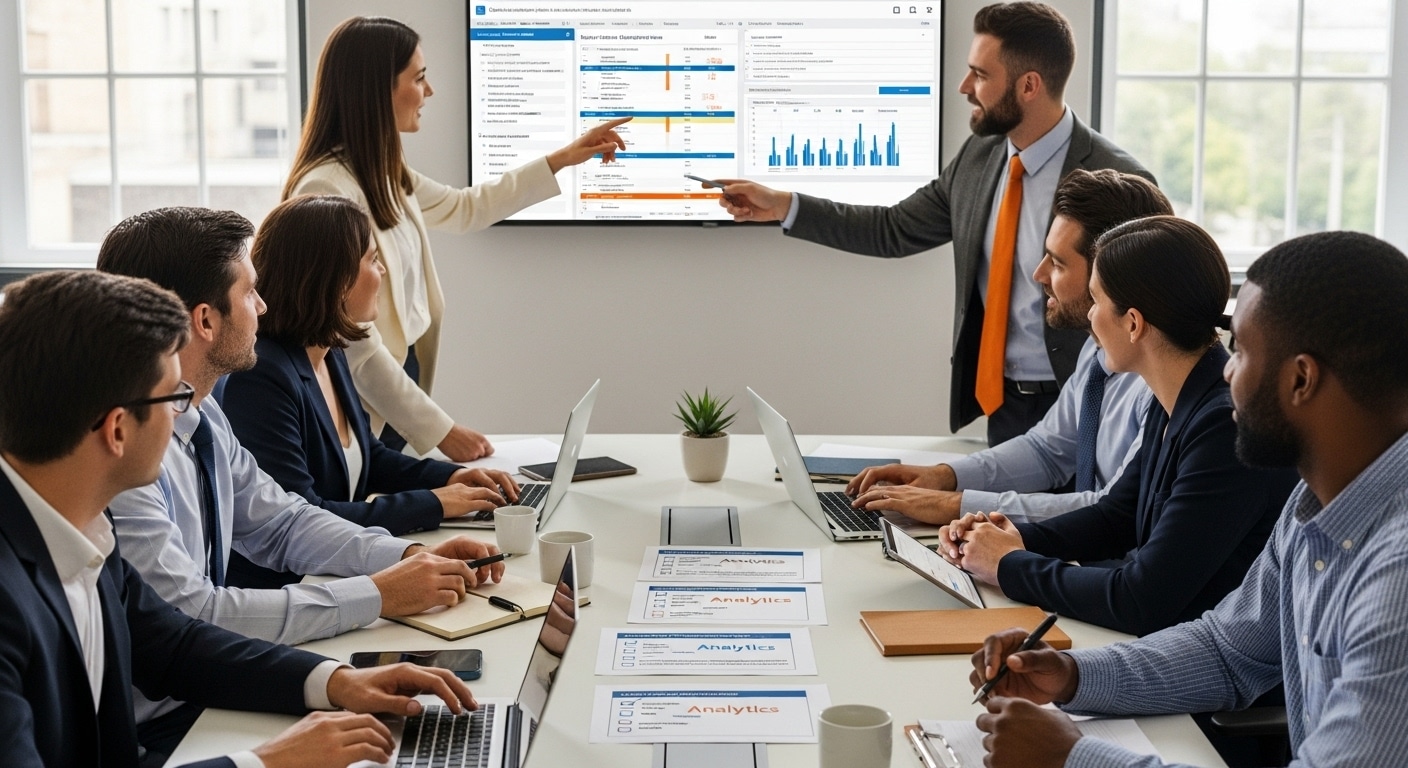 ERP vendor evaluation, business meeting, team decision